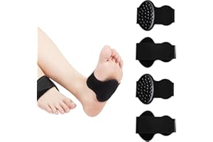 HAOXYO 2 Paia Supporto Arco Plantare,Fasce di Plantare Piede Piatto Regolabili,Manicotto di Supporto per Piede per Alleviare il Dolore del Piede Piatto con Cuscinetti Imbottiti a Nido D'ape(Nero)