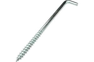 AERZETIX - C58024 - Juego de 10 Escarpias para atornillar en forma de L Ø6x100mm - gancho con tornillo autorroscante - en acero galvanizado - color plata