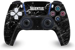 Head Case Designs Offizielle Juventus Football Club Marmor Schwarz Kunst Matte Vinyl Frontplatte Haut Gaming Aufkleber Abziehbild Abdeckung kompatibel mit Sony Playstation 5 PS5 DualSense Controller