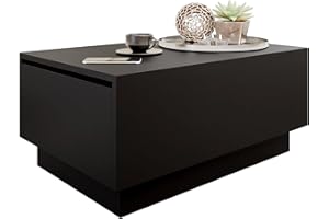 ‎MIRJAN24 Mirjan24 Wohnzimmertisch Morezi, Couchtisch mit Stauraum, Sofatisch, Öffnung Oben, Kaffeetisch, Teetisch (Schwarz, 90x60)