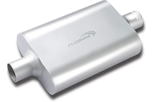 Floshine Universal Mufflers Dual Chamber 2.25" inlet (ID) 2.25" outlet (ID) overall 17" Performance Automotive Muffler Exhaust FH42440
