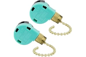 WINWILL Lot de 2 interrupteurs de ventilateur de plafond de remplacement ZE-268S6 3 vitesses 4 fils