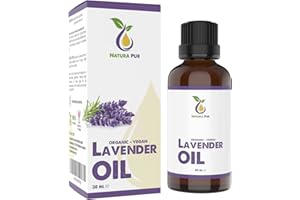 NATURA PUR Olejek Lawendowy BIO 30ml - 100% naturalny olejek eteryczny, wegański - Lavender Oil (Lavandula Latifolia) na dobry sen, do lampki zapachowej, dyfuzora, jako olejek do włosów albo dyfuzora