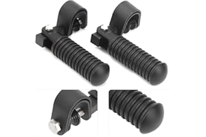 KIMISS Pedane Poggiapiedi Moto, Accessori Pedana Coppia di Pedane Moto Morsetto Poggiapiedi per Motore 1in Crash Bar Guard Fit for Hondasilver (Nero)