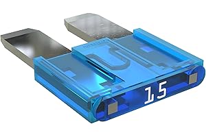 AUPROTEC Fusibile Mini 2A - 30A Fusibili Lamellari selezione: 15A Ampere blu-azzurro, 50 pezzi
