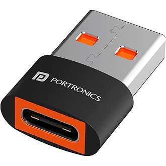 Portronics Bridge X USB 3.0 Type C Female to USB Male OTG Adapter, 5Gbps High Speed Data Transfer, Fast Charging, Compatible with Laptops, Tablets, Sm