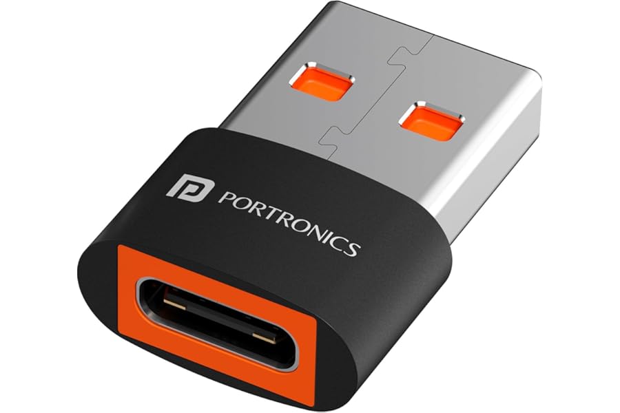 Portronics Bridge X USB 3.0 Type C Female to USB Male OTG Adapter, 5Gbps High Speed Data Transfer, Fast Charging, Compatible