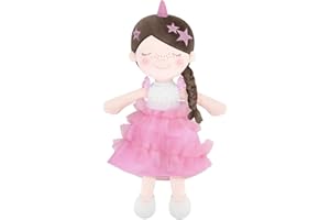 GAGAKU Poupée Peluche Licorne en Tissu Doux 40,6 cm Anges Gardiens Cadeau de Baptême pour Bébé Fille avec Vêtements Détachables Lucky Charms pour Enfants de 1 à 5 Ans-Princesse des étoiles