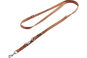 Vitazoo Smycz Dla Psa Do Szkolenia - 3 m - Nylonowa Grafitowa Podwójna Smycz Dla Małych Średnich i Dużych Psów - Regulowana Smycz Do 4 Różnych Długości - Brązowa