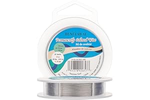 BENECREAT 15m 0.38mm Alambre de 316 Acero Inoxidable Cable Metálico Trenzado por 49 Hilos Accesorios de Manualidad para Diseño de Bisutería