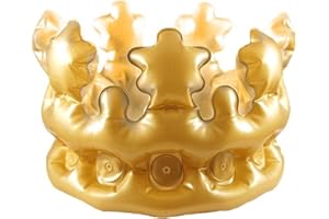 HENBRANDT Inflatable Adult Gold King Queen Crown Fancy Dress Accessory Stag Hen Costume Party