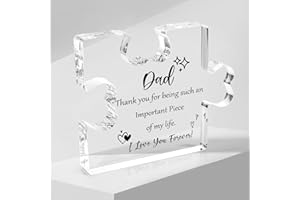 PRRIVNIX Fathers Day Dad Birthday Gifts Father‘s Day Gifts Puzzle Acrylic Plaque Grandad Father's Day For Grandad (Dad, Thank you for being such an Important Piece of my life. I Love You Forever!)