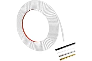 BECHOANIGEL Zierleisten Selbstklebend, 5m*8mm*2.8mm PVC Wandleisten Selbstklebend, Zierleiste Selbstklebend, Deckenleisten Eckleiste Selbstklebend Geeignet für Wand, Schrank, Badezimmer, Schlafzimmer(Schwarz-5M)