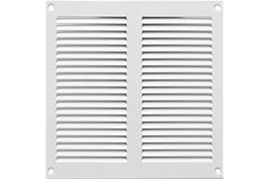 ABOUT VENT 200x200mm Weiß Lüftungsgitter mit Insektenschutz - Metall Abluftgitter - Abluft Zuluft Gitter