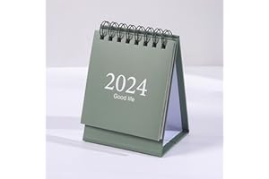 MAIDONG Calendario Da Tavolo 2024, Sfoglia Pagina Verticale Calendario Mensile Calendario Da Tavolo, Mini Pianificatore A Spirale Creativo Portatile E Leggero, Adatto Per L'ufficio E L'uso Domestico
