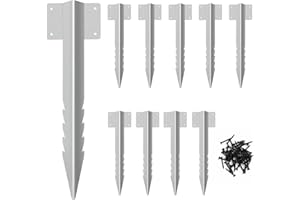 10 Pack Railway Sleeper Brackets Extra Long Spike，Garden Edging Bracket Set for Raised Beds，Driveway or Path Edging TXZWJZ