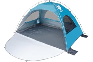 Night Cat Beach Tent Sundome Beach Sun Shelter UPF 50+ Anti UV Easy Set Up for 2-4 Person with 3 Ventilation Windows Extended Floor Porch for Picnic, Beach, Garden