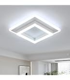 LIGKIN Plafoniera LED Quadrata In Legno 24W - Doppio Strato Con Luce Neutra 4500K Per Cucina, Soggiorno E Corridoio - 30x30 Cm - 3