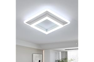 DELIPOP Plafoniera LED, Lampada da Soffitto 30W 3600LM, Lampadario LED Soffitto Quadrato per Camera da Letto, Bagno, Cucina, Corridoio, Bianco Freddo 6500K