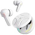 Boat Immortal 141, ENx Tech, 40HRS Battery, Low Latency Mode, Fast Charge, IPX4, IWP Tech, RBG Lights, v5.3 Bluetooth Earbuds, TWS Ear Buds Wireless Earphones with mic, Gaming Earbuds (White Sabre)