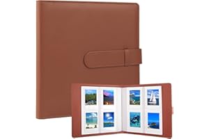 RUIBYTREE 256 Bolsillos Mini Álbum de Fotos para Fotos Polaroid,Adecuado para Fujifilm Instax Mini 12 11 9 8 7S 50S 40 26 25 EVO LiPlay Instant Camera/Mini Link SP-1 Printer (Marrón)