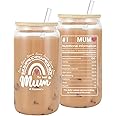 VivaJoy Gifts for Mum – Mother Gifts, 16 oz Glass Cup, Mum Mug, Perfect for Mothers Birthday Gifts, Christmas, or Mother's Day. A Present from Daughters or Sons, Best Mum Gifts