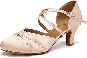 VCIXXVCE Damskie satynowe buty do tańca towarzyskiego zamknięte łacińskie salsa tango nowoczesne standardowe buty do tańca