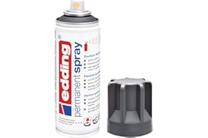 edding 5200 spray permanente - antracita mate - 200 ml - pintura acrílica para pintar y decorar vidrio, metal, madera, cerámica, plástico, lienzo - aerosol, spray acrílico, spray de pintura