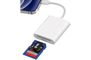 SHUXIA SD Card Reader for iPhone iPad, Digital Camera to iPhone Adapter, 2 in 1 Memory Card Reader Adapter with SD & TF Card Slots, Plug and Play