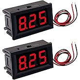 Greluma Pack of 2 DC 4.5V-30V Digital Voltage Display, 0.56 Inch 2-Wire LED Voltmeter Display Voltage Tester Meter Voltage Me