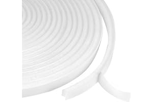 JITIFAZH Self-Adhesive Brush Weather Stripping, 5m(L) x 9mm(W) x 5mm(T) Window Frame Seal Weatherstrip, Door Seal Strip Draught Excluder, White