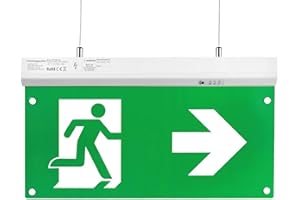 ‎ENOVALITE ENOVALITE LED Fluchtwegleuchte 4in1 Notleuchte mit Akku und Test-Funktion - Dauerbetrieb - Wandmontage Deckenmontage - Rettungsweg Notausgang Notfall EXIT