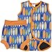Splash About Boys Baby Wrap and Matching Happy Nappy (Small Wrap 0-6m, Small Nappy 0-4m, Surfs Up)