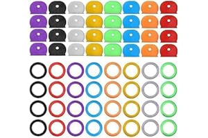 Better Jonny 64 Stück Schlüssel Kappen, Gummi Abdeckungen Schlüsselabdeckungen Schlüsselkappen Schlüsselkennzeichnung Schlüsselkennringe zur Einfachen Identifizierung von Schlüsseln, 8 Farben