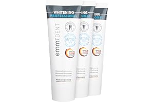 emmi-dent Ultradźwiękowa pasta do zębów "Whitening" I delikatna wybielająca pasta do zębów I idealna do wrażliwych zębów i dziąseł I wegańska I bez dwutlenku tytanu, bez parabenów i bezglutenowej I 3