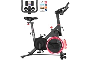 Superun Exercise Bike for Home Use Spin Bike with Adjustable Magnetic Resistance, Stationary Bike with LCD Display and APP, 136 kg Weight Capacity