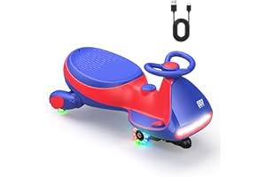 FanttikRide N7 Pro Kinder Elektroauto, Elektrisches Rutschauto mit Pedal, Typ C aufladbar Batterie Kinder Auto, 2 Geschwindigkeit Kippschutz Leuchtende Räder, Bluetooth, für Kind ab 3 Jahren, Blau