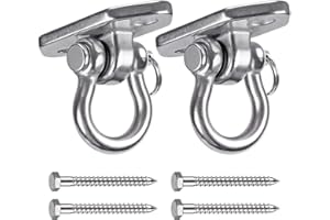 WAREMAID Hammock Chair Hanging Kit Swing Ceiling Mount, Heavy Duty 180° Swing Hanger Hook, Playground Hanging Chair, Yoga, Tree, Gym, Rope, Swing Set Bracket, Punching Bag Hardware, 450kg