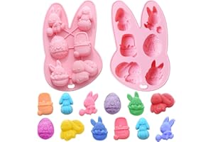 Leesgel Wielkanocna forma czekoladowa, 6 silikonowych foremek wielkanocnych, foremka do czekolady, silikonowa forma do dekorowania ozdób na słodycze, makaron modelarski i ciasto