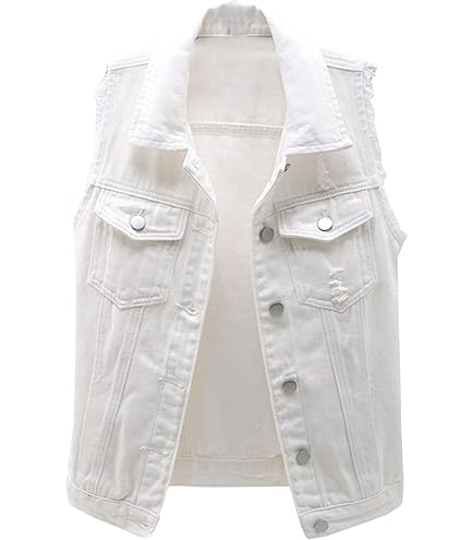 Spijkerjasje,Dames Distressed Mouwloos Spijkerjack Vest