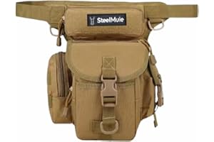 STEELMULE Steel Mule Bolsa Riñonera Pierna - Bolsa Pierna Moto, Riñonera Moto - Pernera Táctica Militar Impermeable Multifuncional - Bolsos Pierna Moto con Correas Ajustables 94-140 CM Longitud