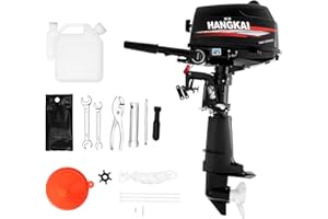 Tagtuell 2 Stroke Outboard Motor, 6HP Outboar Engine, Fishing Boat Engine with CDI Ignition & Water-cooling System for Dinghies, Fishing Boats Kayak Fishing Boats