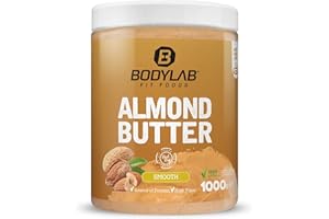 Bodylab24 Almond Butter 1kg smooth, Mandelbutter, 100% Mandeln keine weiteren Zusätze, ideal als Brot-Aufstrich oder zu Panca