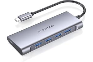 LENTION USB C Hub with 4 USB 3.0 Ports and Type C Charging Adapter Compatible 2023-2016 MacBook Pro/Air 13/14/15/16 New Mac Air New Surface Chromebook More (C31, Space Gray)