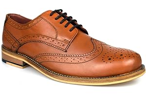 Catesby Mens Tan Brown Leather Formal Brogues P538