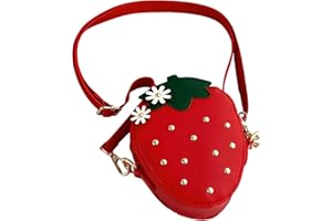HSYWSH Bolso de Fresa Bolso Cruzado de Fresa Bolsos Fresa Forma de dibujo animado Bolsa Niña Crossbody Adecuado para niñas como regalo de cumpleaños