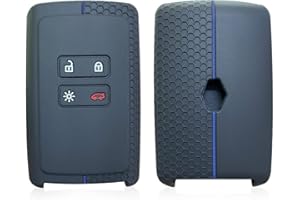 通用 Otayee Silikonowe Etui na Klucze Samochodowe Pokrywa Pasuje do Renault Captur Megane talizman Espace Clio Zoe Koleos Scenic 4 Arkana Dacia Sandero (Czarny A)