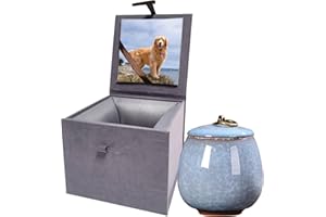 DOINFUN Mini Urns for Ashes, Handicrafted Ceramic Ashes Urns for Dog Cat Small Pets Ashes Keepsake Memorial Gift, Ashes Holder with Exquisite Box-Blue