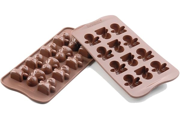silikomart | SCG15 MOOD Moule en Silicone pour chocolats, antiadhésif, 12 chocolats, paquet de 1 Moule pour sucreries, Easy Choc, 33 x 34 mm, h 17 mm, Made in Italy