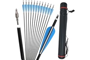 MILAEM 30 Inch Aluminum Arrows 300 Spine Hunting Arrows with 120grain Replacement Broadheads for Compound Recurve Bow